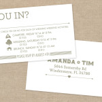 Typographic gray and white wedding RSVP card