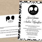 Silhouette wedding invitation and RSVP card