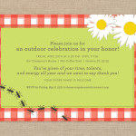 Daises and ants picnic dinner invitation