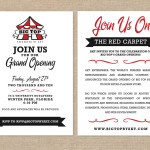 Big Top by AKT grand opening party invitation