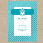 Simple modern teal moving announcement