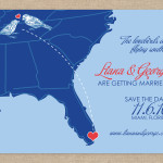 Map wedding save the date card