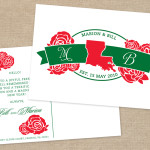 State monogram holiday postcard