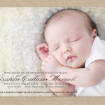 Baby boy's photo birth announcement