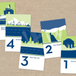 Modern location wedding table numbers