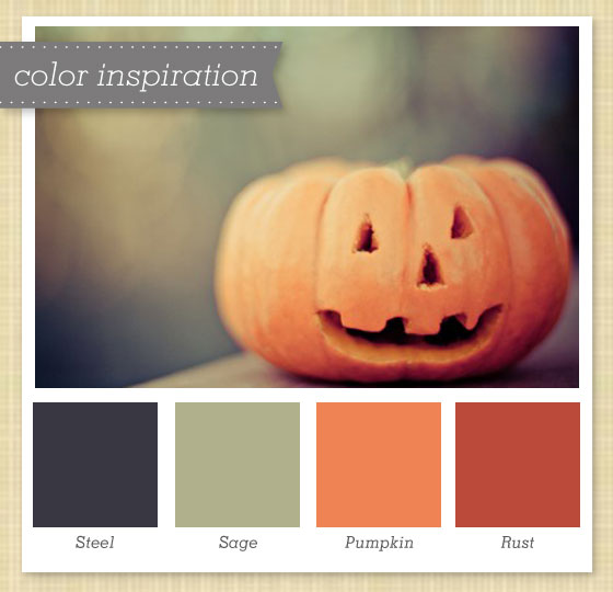 gray green orange color palette