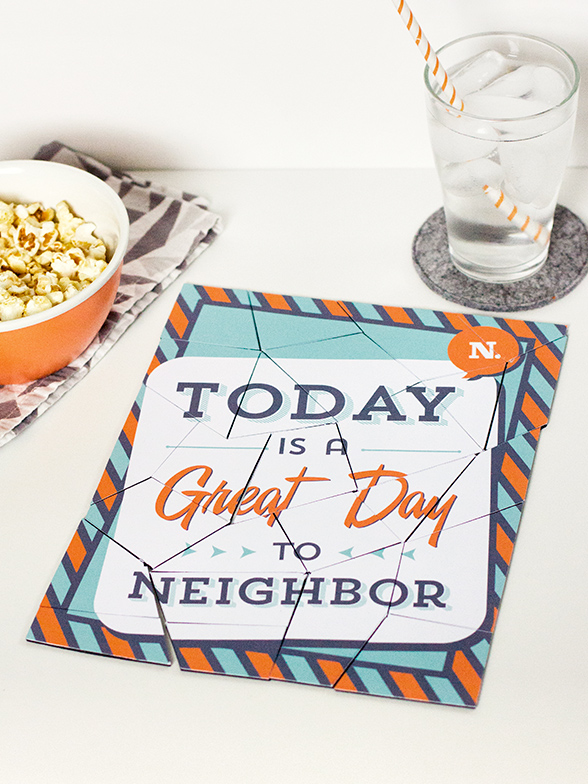 Printable DIY Puzzle Template from Sarah Hearts #letsneighbor