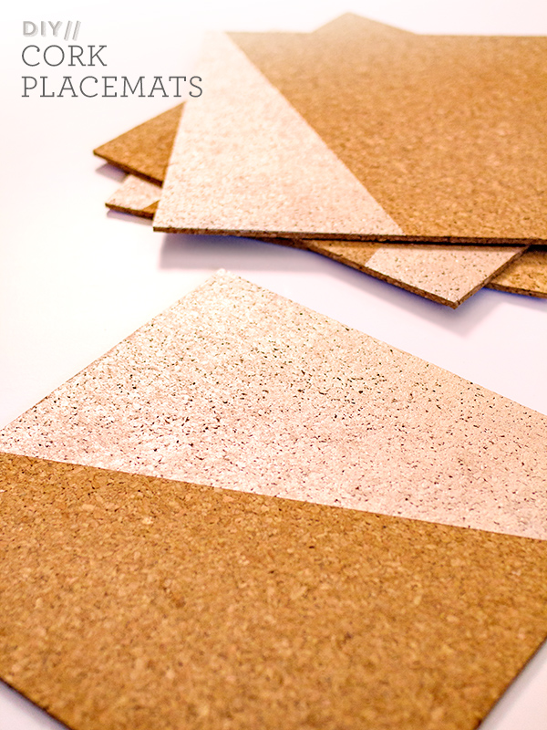 DIY Rose Gold Painted Cork Placemats Sarah Hearts
