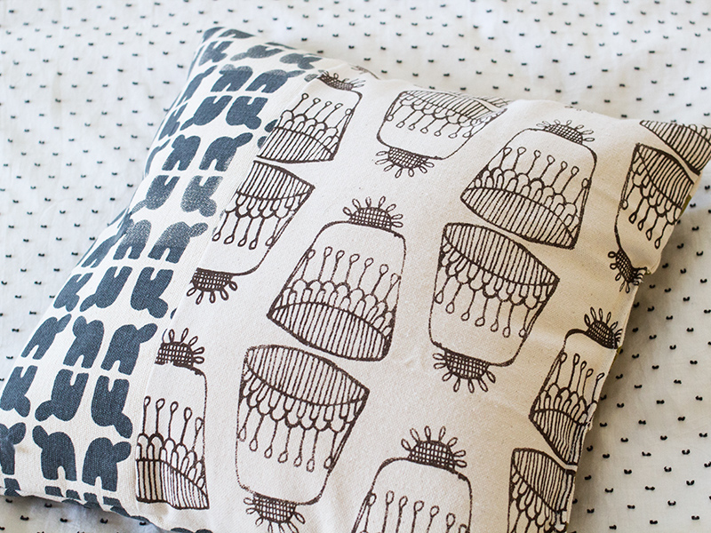 Hand Screen Printed Fabric Pillows | Sarah Hearts-5 Hand Screen Printed Fabric Pillows | Sarah Hearts-5