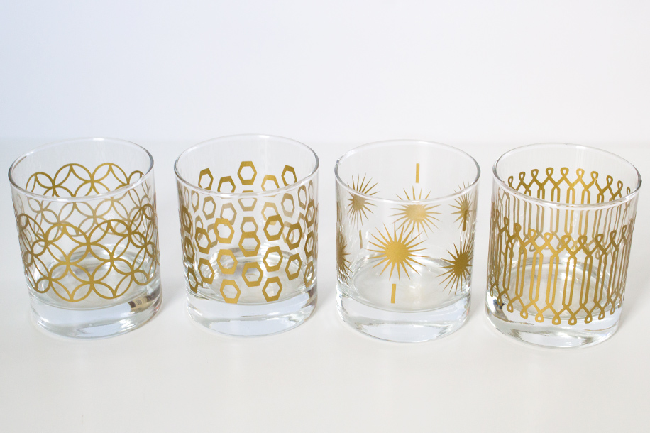 DIY Metallic Print Glassware Sarah Hearts
