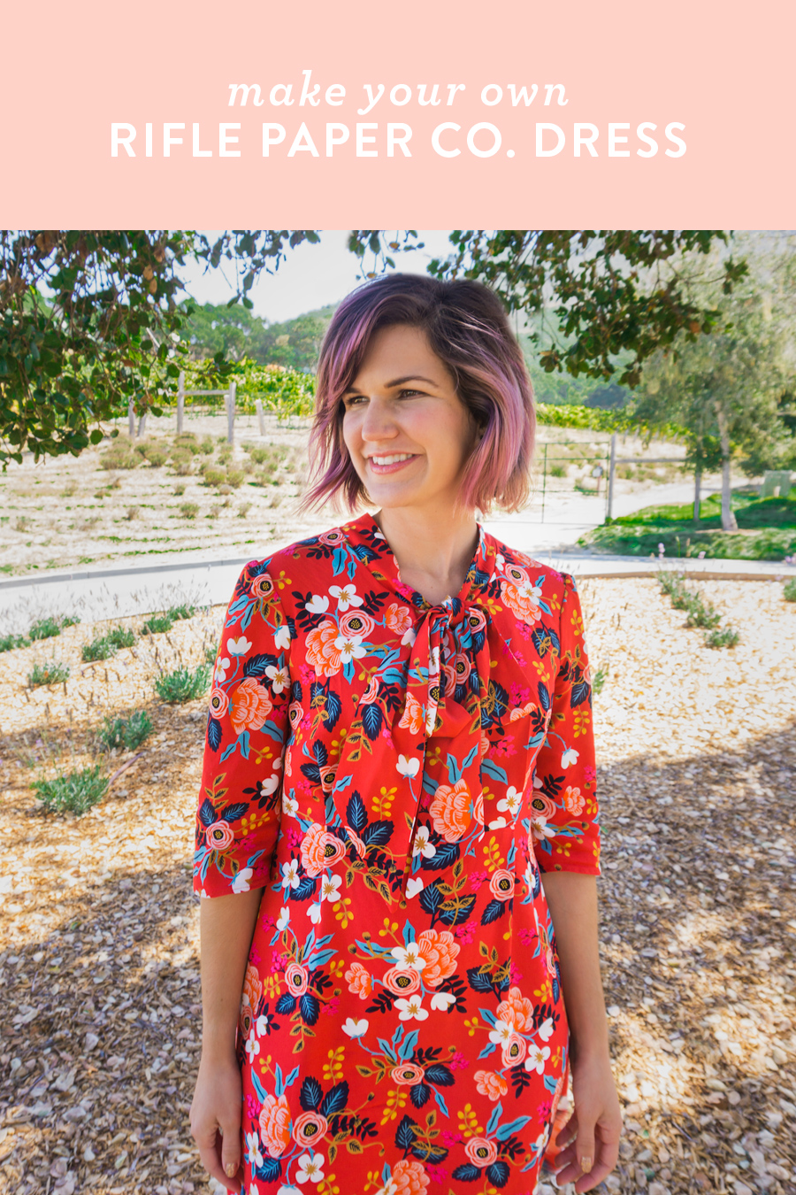 Loving this DIY Rifle Paper Co. dress made with Cotton and Steel rayon fabric and Victory Pattern's Hazel dress pattern.