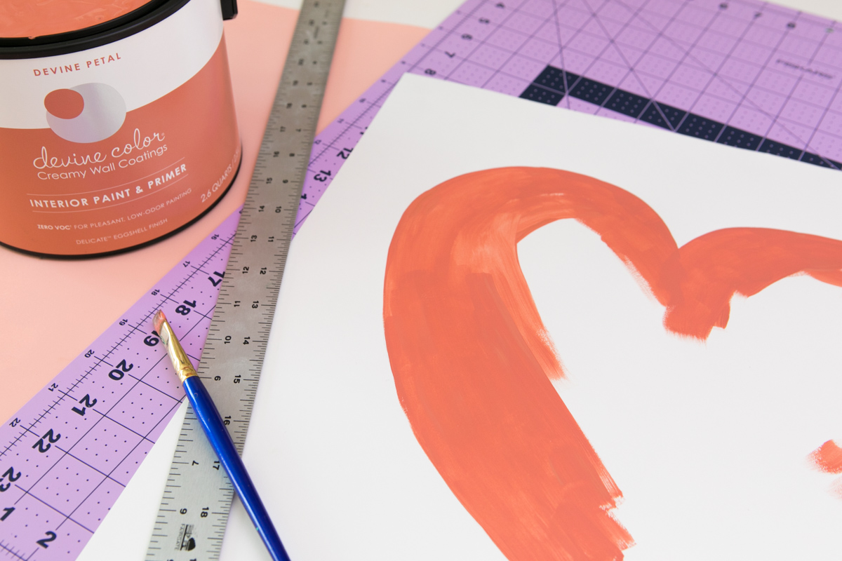 Use @devinecolor paint to paint a large heart on poster board. Put it in a frame and you have instant art for your home.