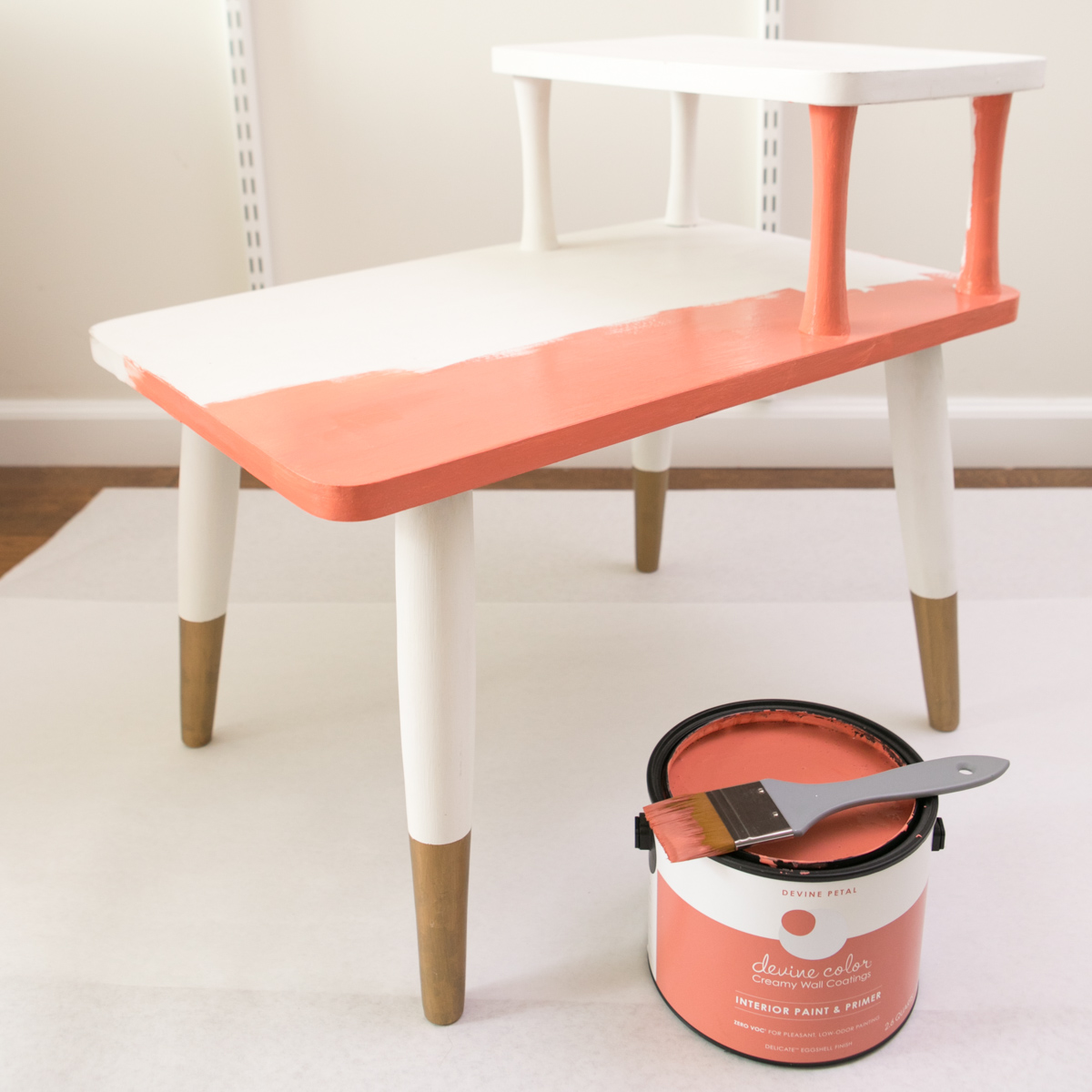Use Devine Color paint to update the color of furniture like side tables and chairs.