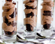 Chocolate Mousse and Brownie Shot Glass Dessert - Sarah Hearts