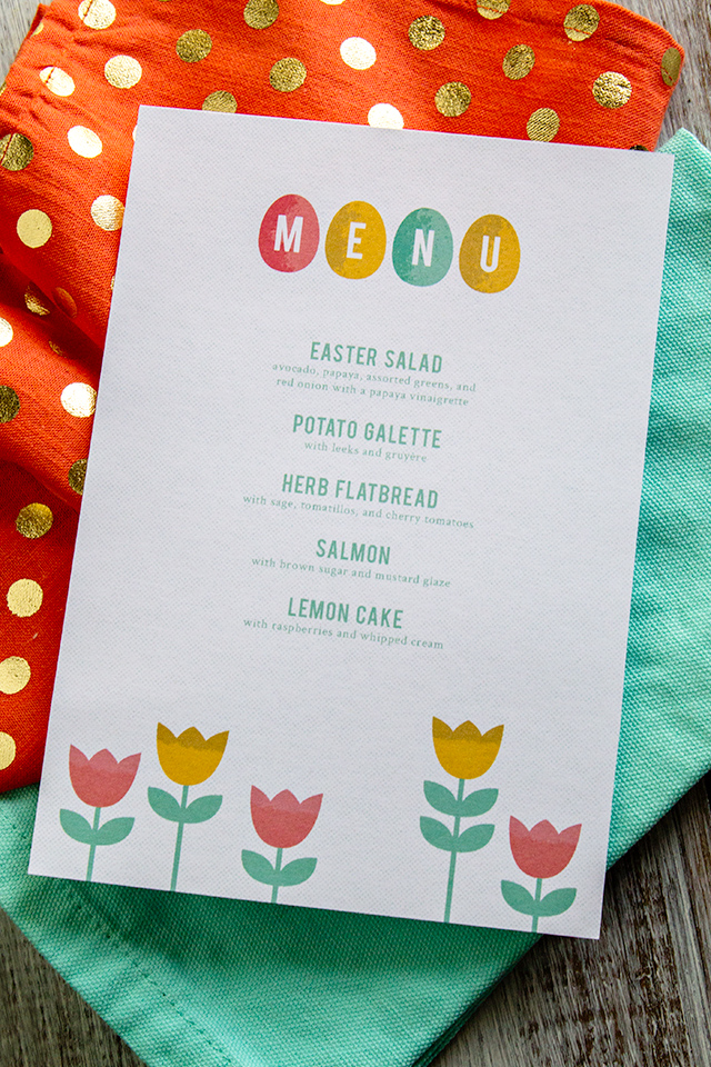 template printable m Printable Sarah Hearts Easter  Menus