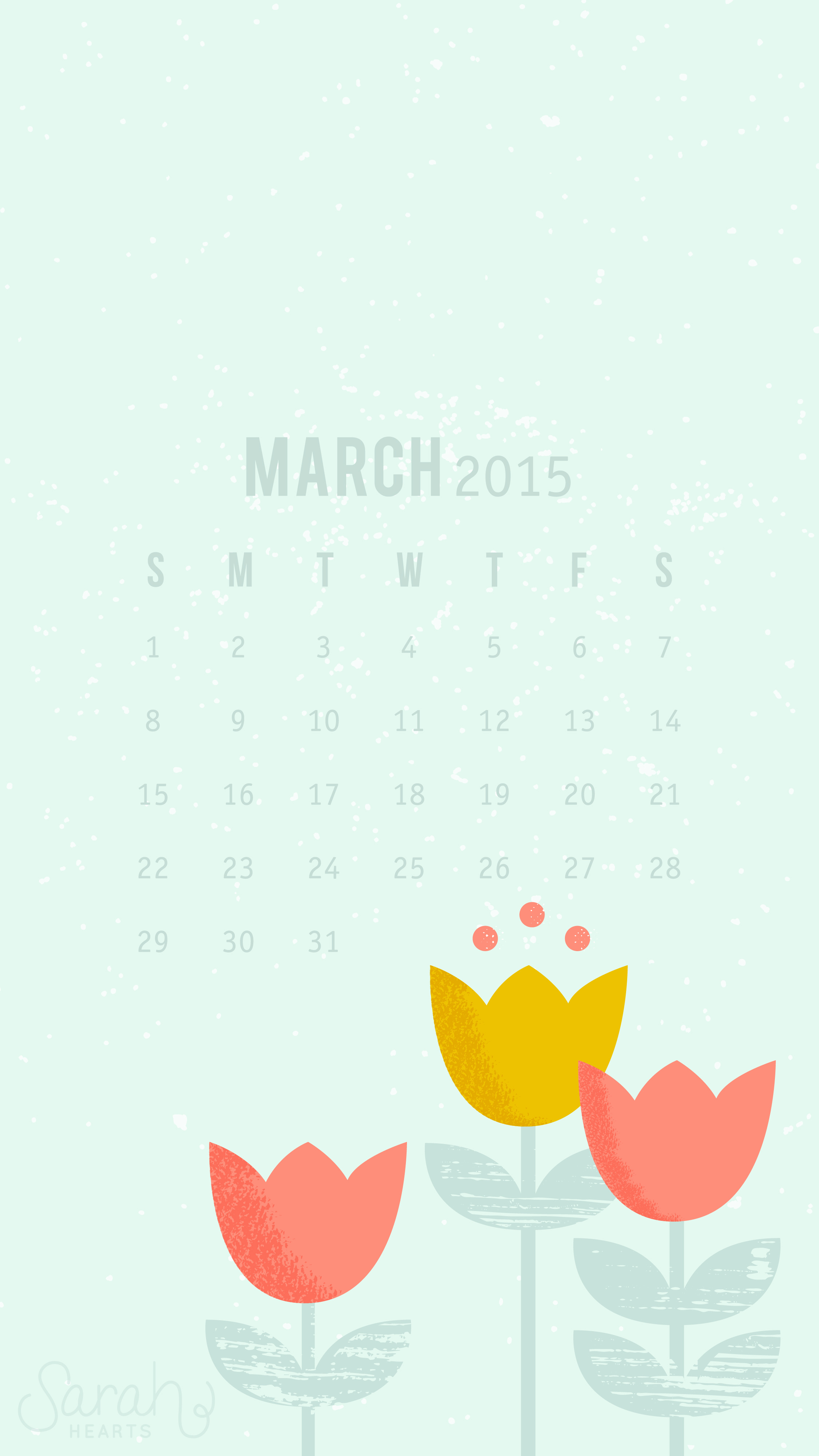 March 2015 Calendar Wallpaper - Sarah Hearts