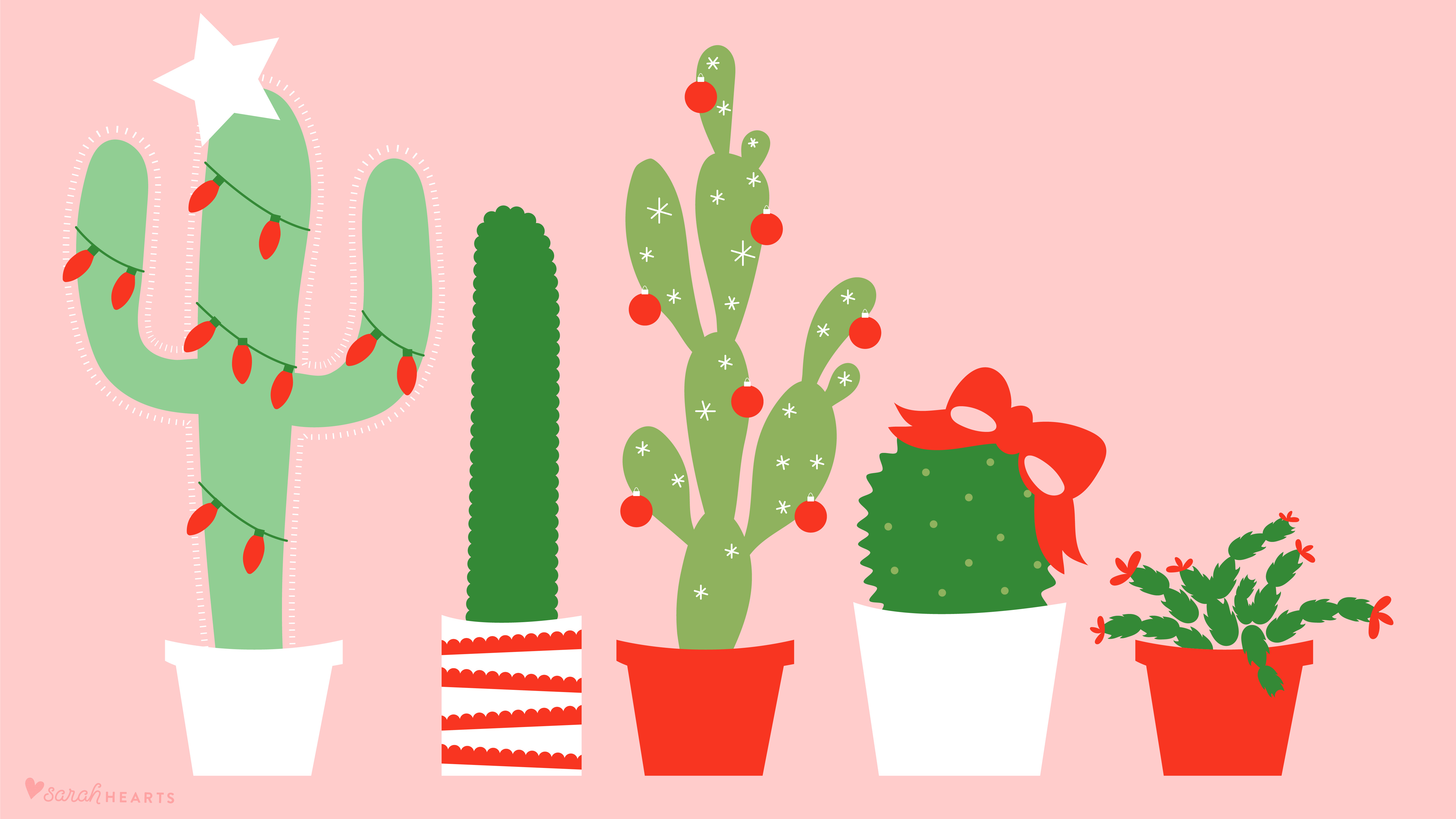 December 17 Christmas Cactus Calendar Wallpaper Sarah Hearts