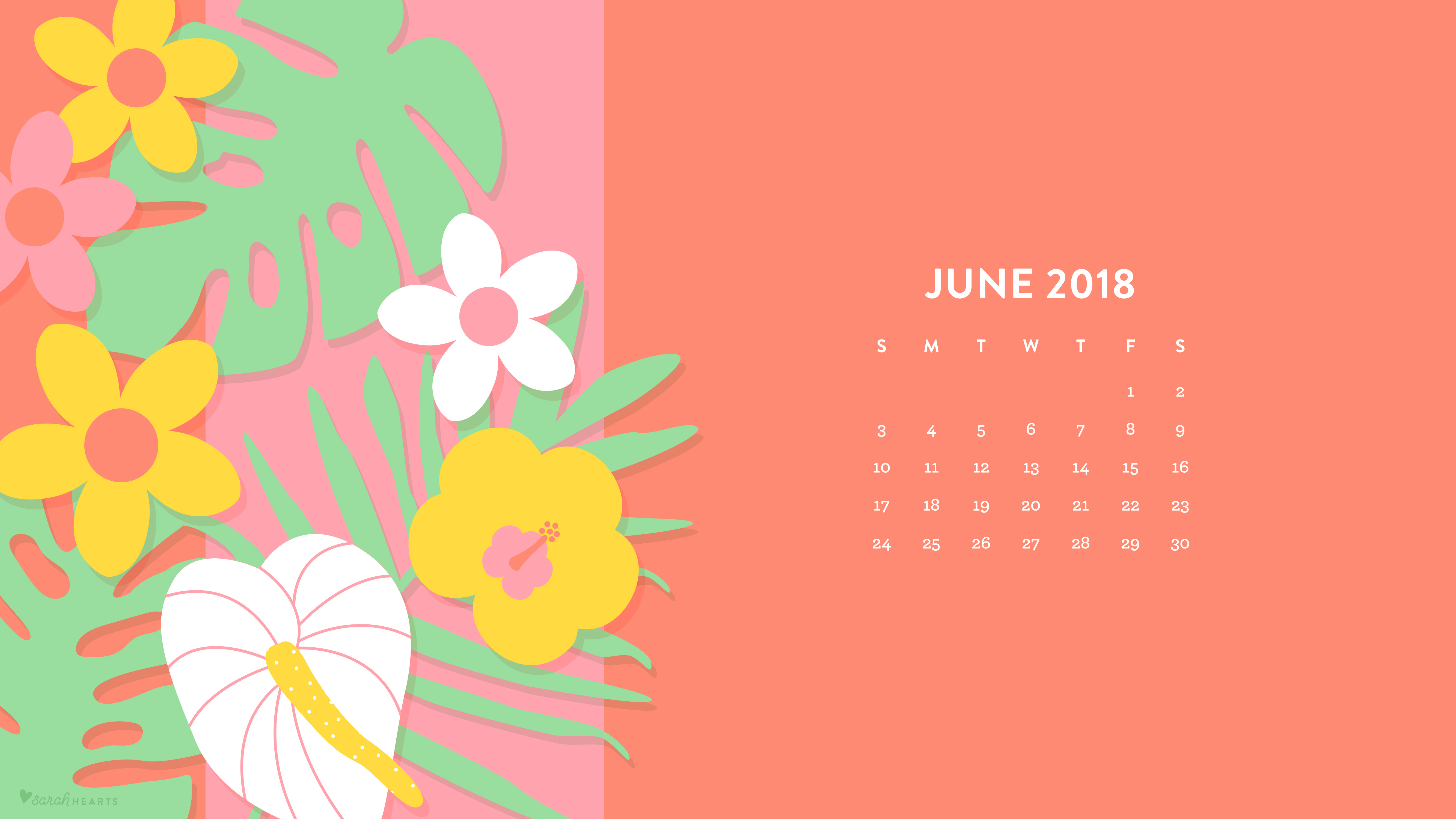 June 18 Tropical Flowers Wallpaper Sarah Hearts