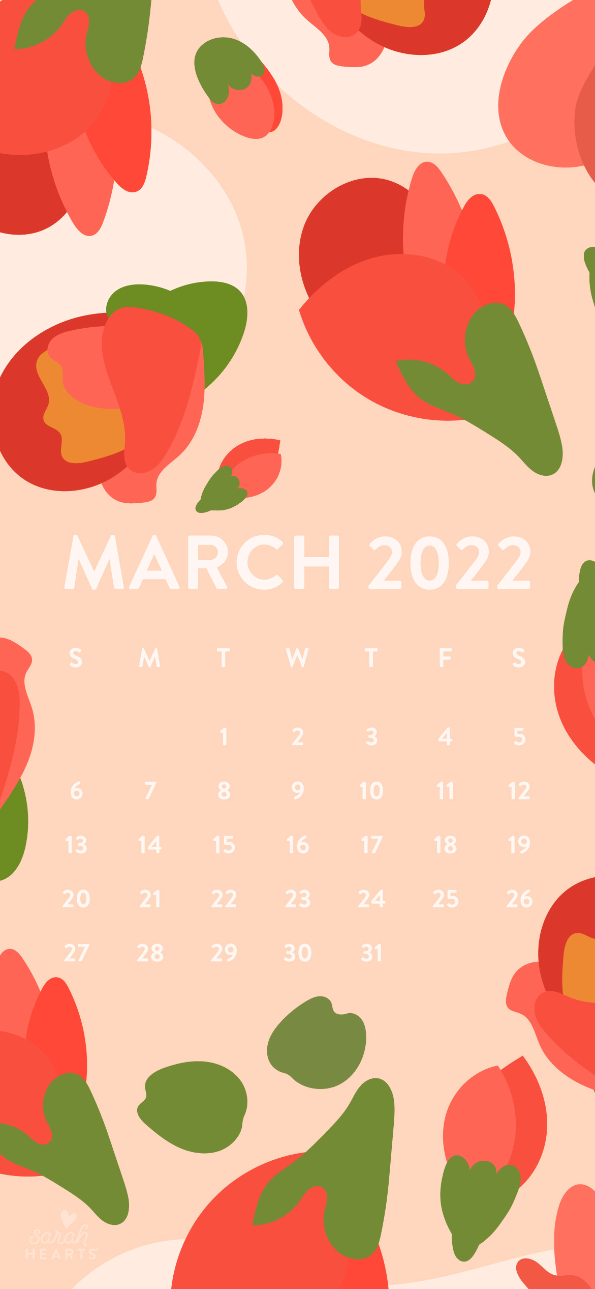 Download March 2022 Simple Calendar Wallpaper  Wallpaperscom