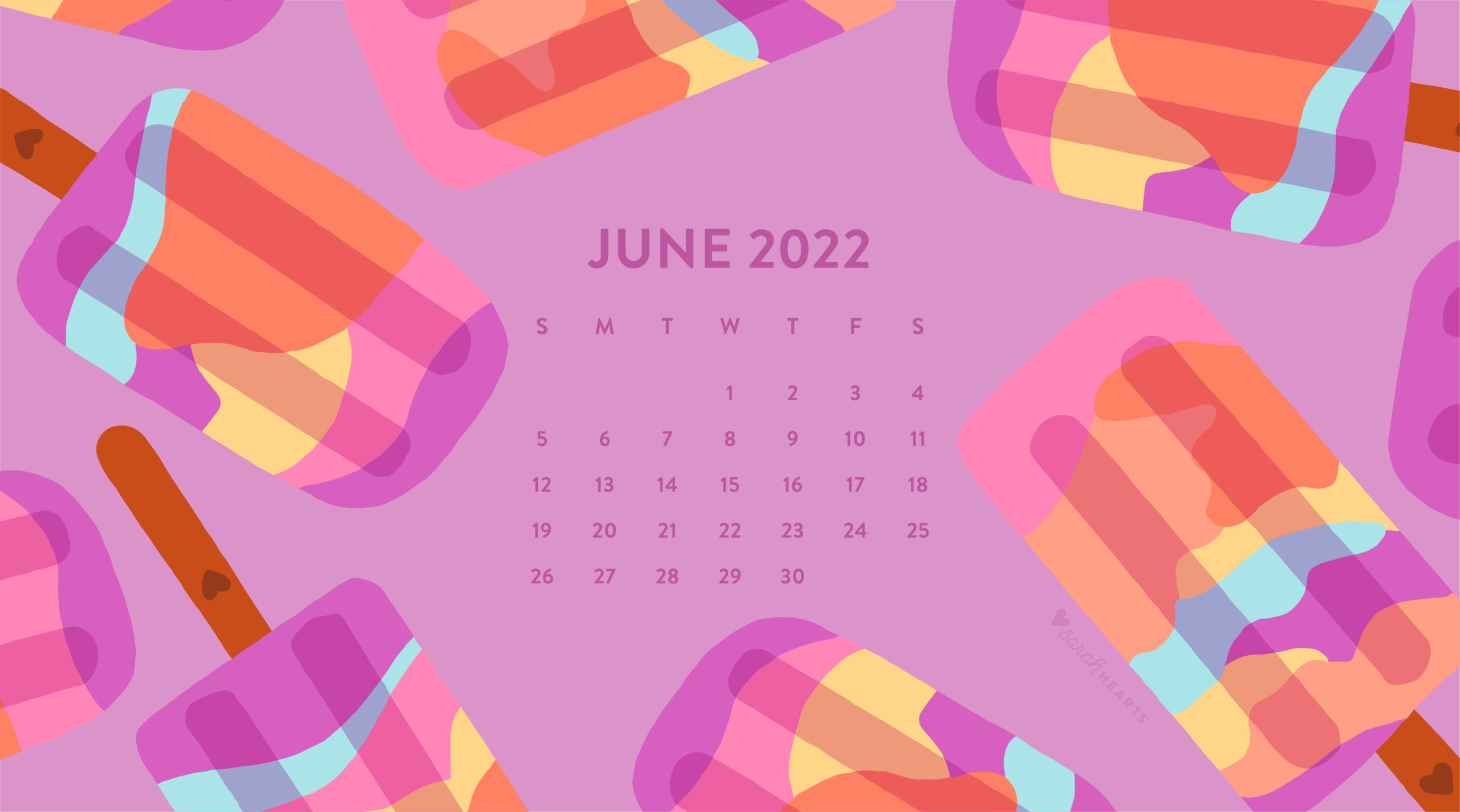 Emonthly Calendar Wallpaper June2022 Graphic by Mogumogu  Creative  Fabrica